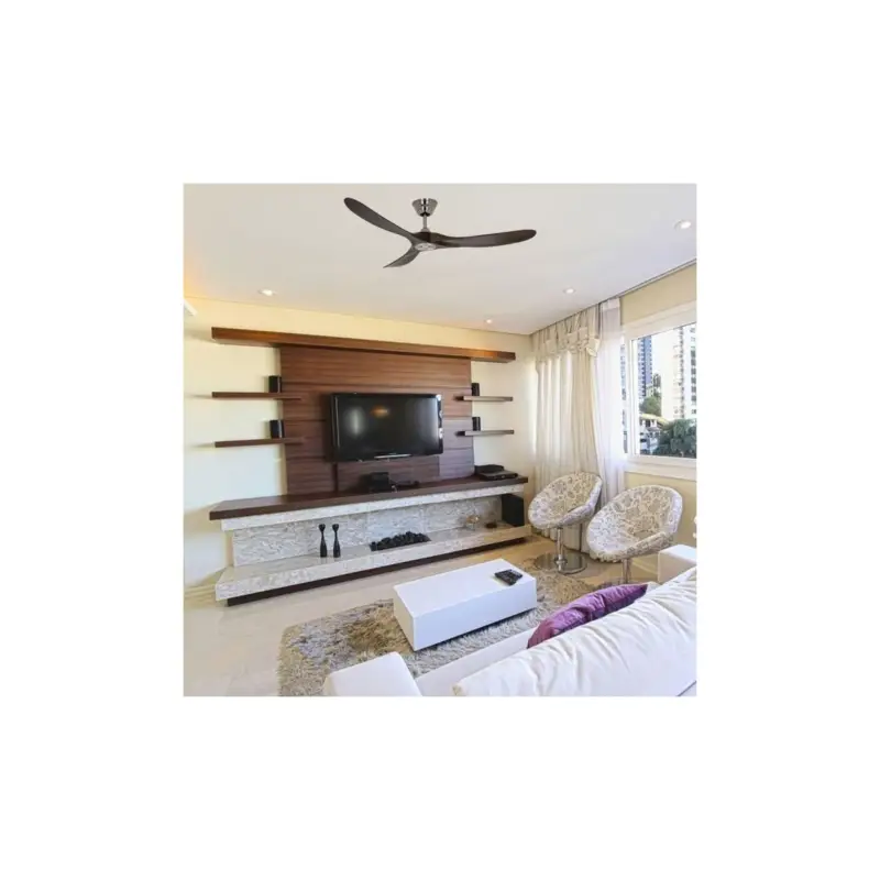 Ventilateur de Plafond Eco Genuino 122cm Chromé Noyer Vente Flash