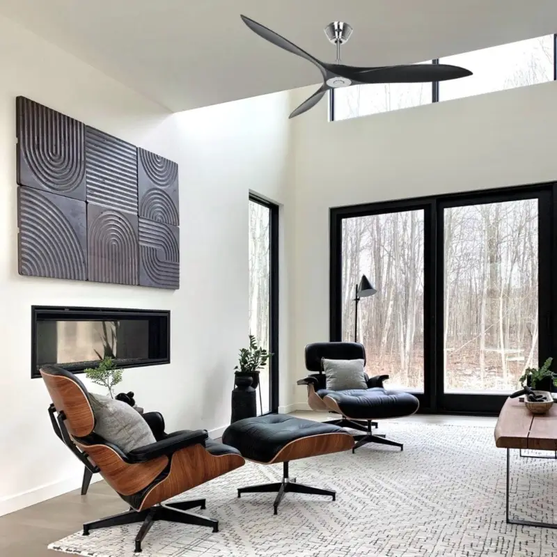 Ventilateur Plafond Design Airscrew 152cm Chromé Noir Must-Have