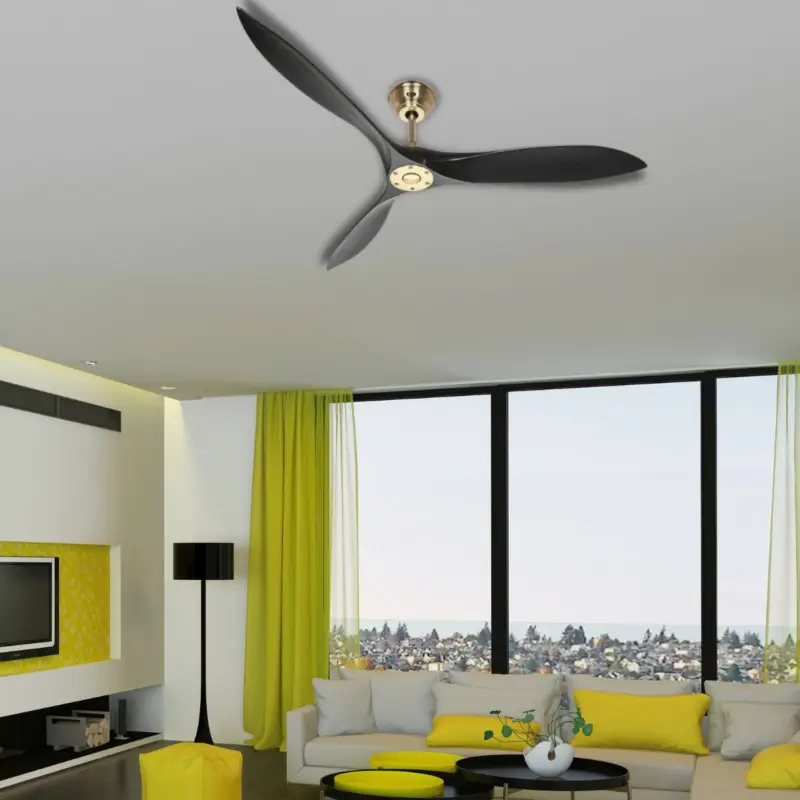 Ventilateur Plafond Reversible Airscrew 152cm Laiton Noir Commande En Gros