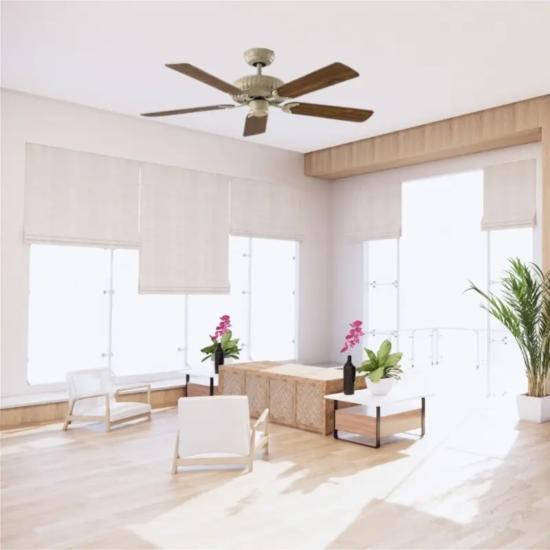 Ventilateur de Plafond Eco Imperial 132cm Blanc Chêne Noyer Retour Gratuit