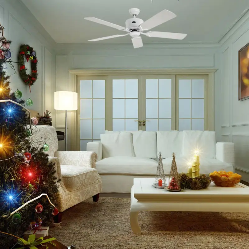 Ventilateur de Plafond Eco Elements 132cm Blanc Gris Blanc Certifié