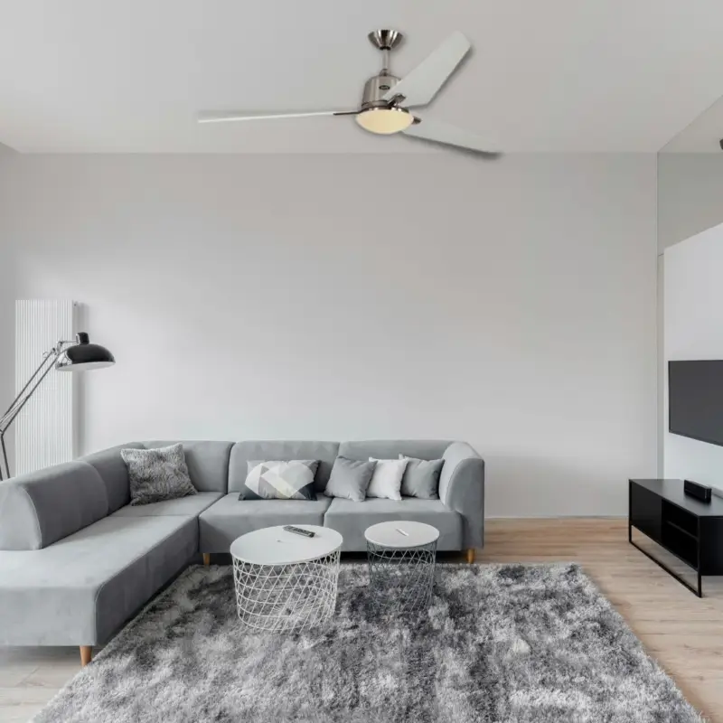 Ventilateur de Plafond Eco Aviatos 162cm Chromé Blanc Prix Cassé