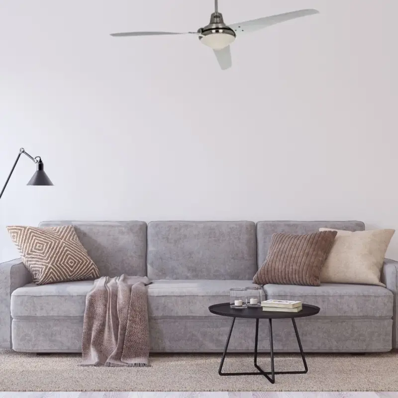 Expédié Aujourd'hui Ventilateur de Plafond Mirage 142cm Chrome Blanc