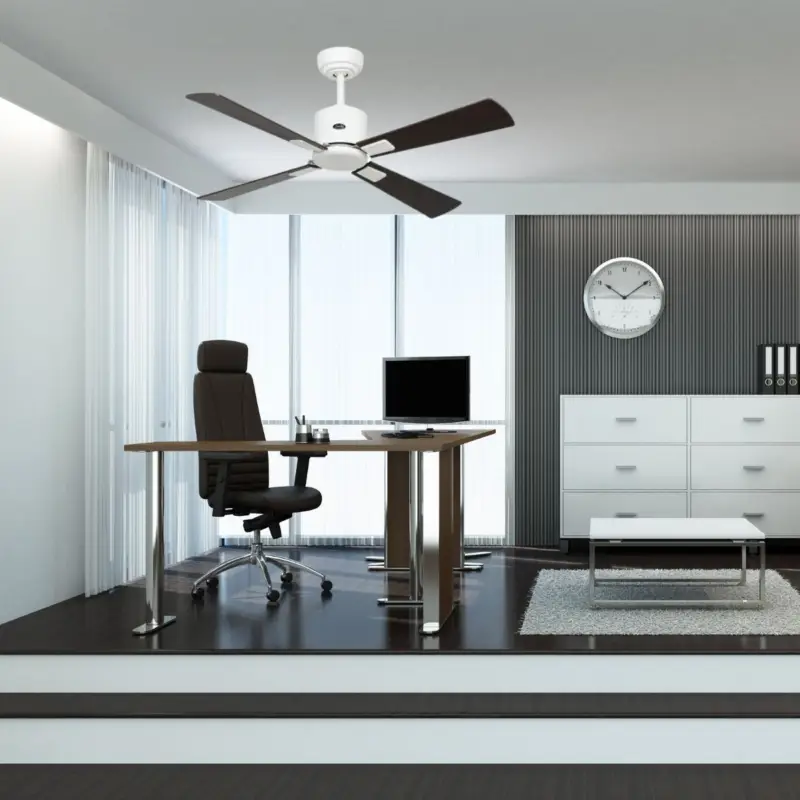 Ventilateur de Plafond Eco Neo III 103cm Blanc Wengé Argenté WiFi Commande En Gros
