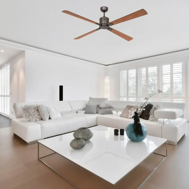 Prix Choc Ventilateur de Plafond Eco Neo III 152cm Bronze Noir Teck WiFi