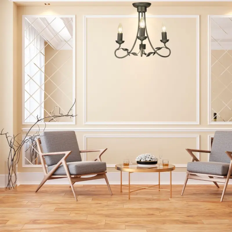 Retour Gratuit Lustre Olivia 3x60W Noir Doré