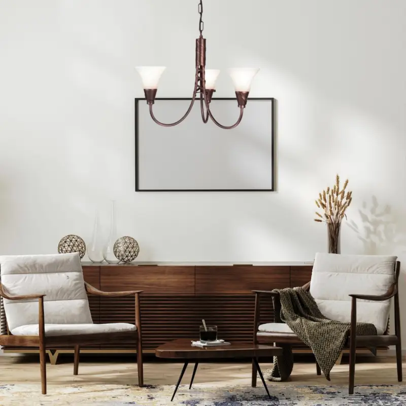 Acheter En Ligne Lustre Emily 3x60W Cuivre patiné