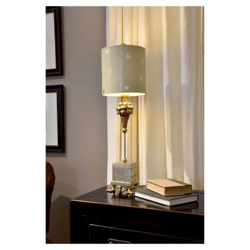 Lampe Pompadour X Argenté Crème 1x60W E27 Livraison Express