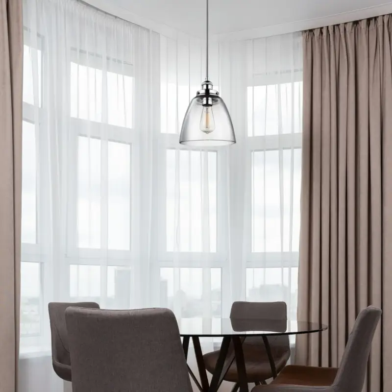 Nouvelle Collection Suspension Interieur Baskin Nickel 1x60W E27 H313-2102mm