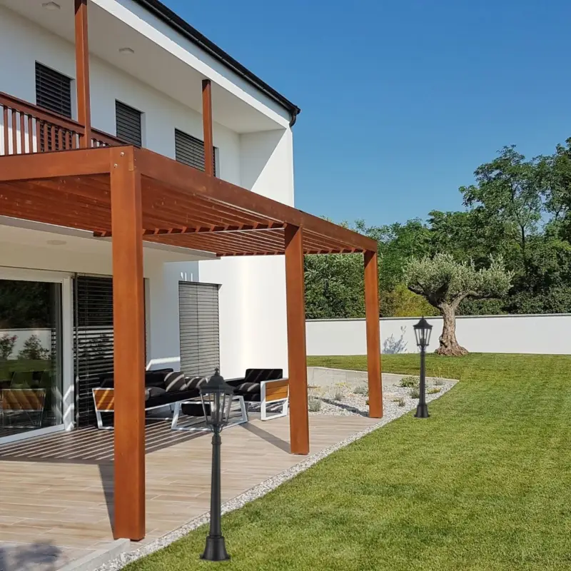 Paiement Sécurisé Lampadaire Extérieur Cotswold 2x60W Noir