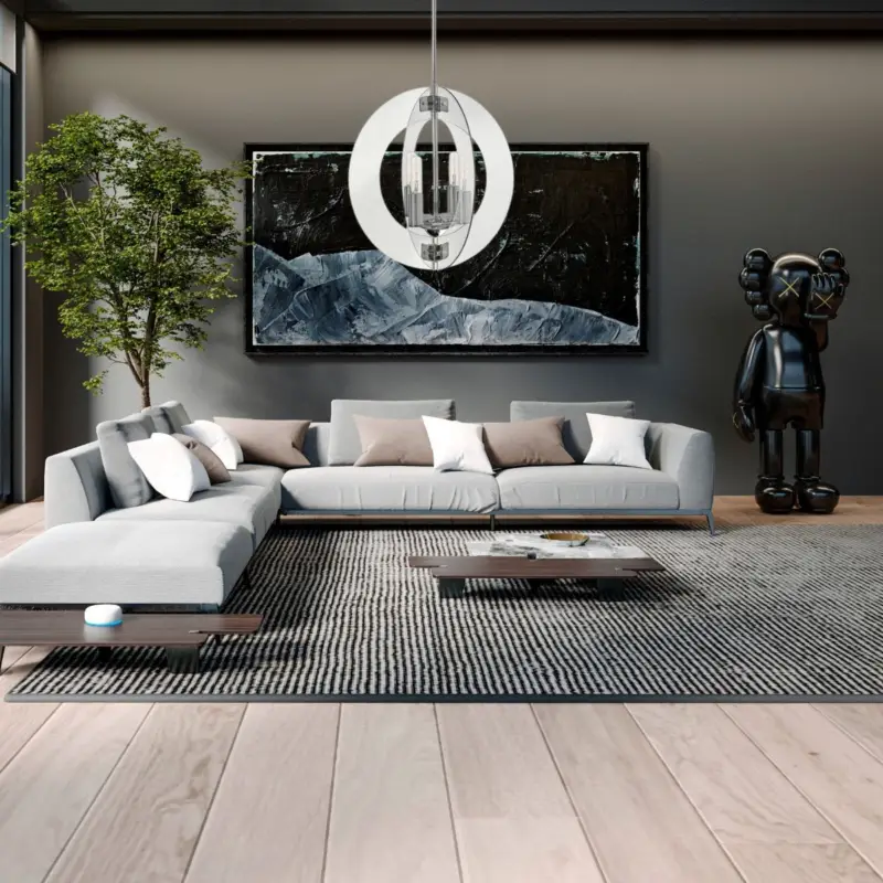 Commande En Gros Lustre Solstice 4x100W Argent