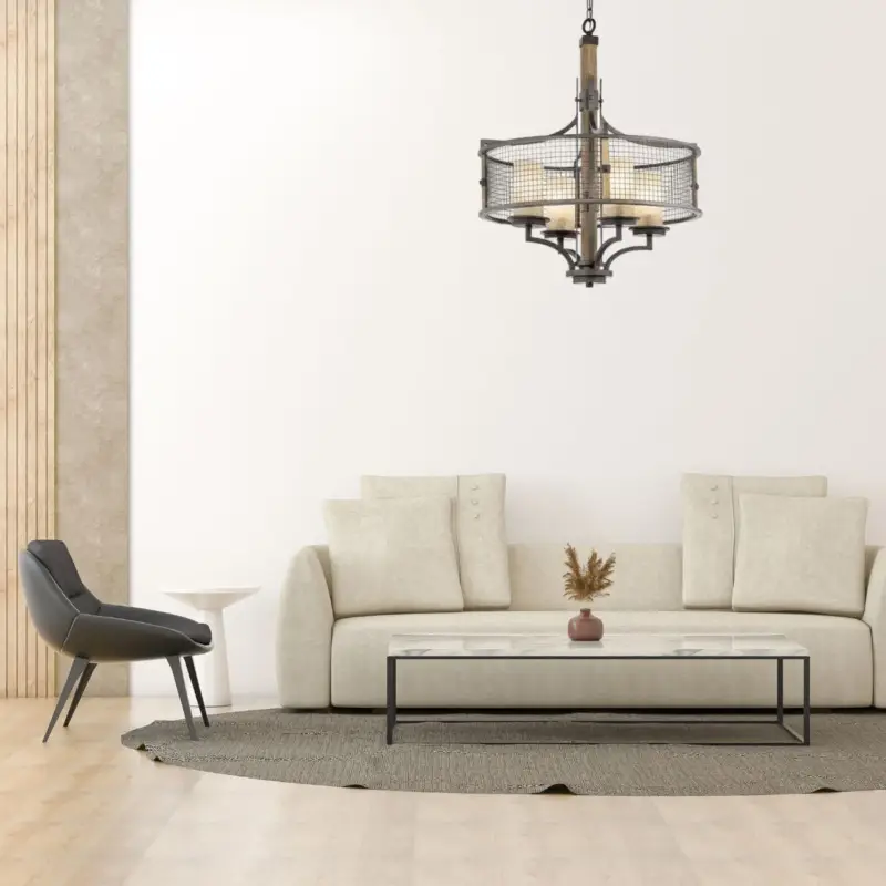 Lustre Ahrendale 4x100W Argent foncé Prix Choc