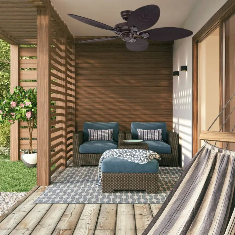 Réduction Ventilateur de plafond Outdoor Elements 132cm New Bronze Antique Noir