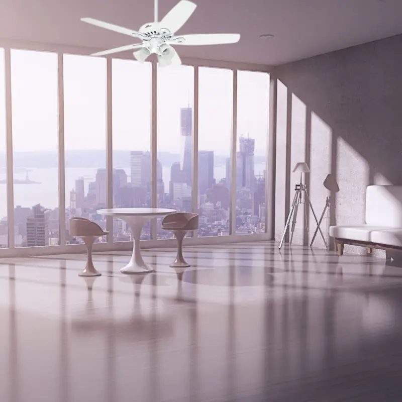 Ventilateur Plafond Blanc avec Lumière Builder Plus 132cm Prix Cassé