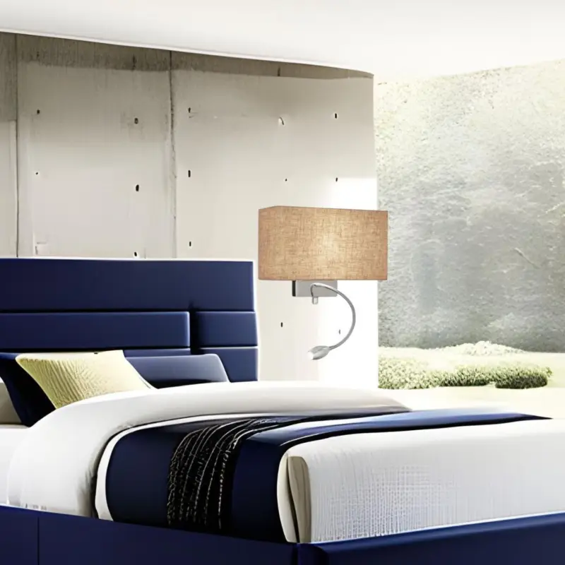 Retour Gratuit Applique Liseuse HOTEL Toile 1x60W + 1x1W