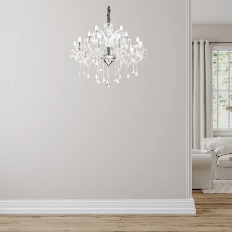 Top Vente Lustre Pampilles COLOSSAL Transparent 15x40W