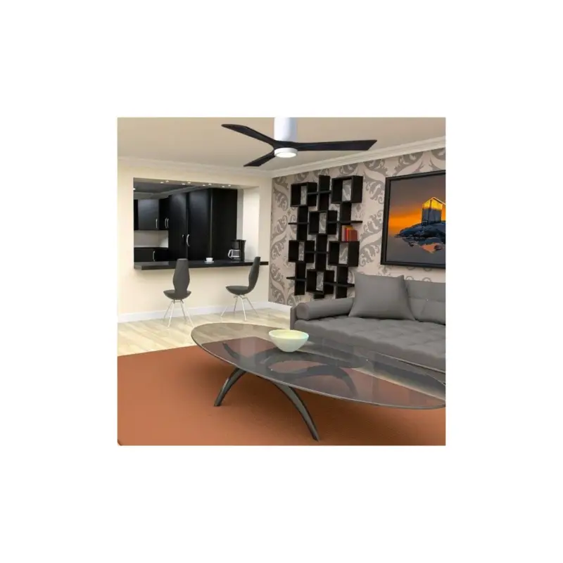 Satisfait Ou Remboursé Ventilateur Destratificateur avec lumière Irene 132cm Blanc Noir