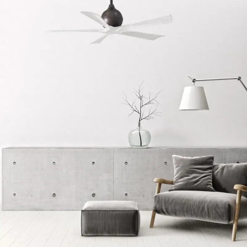 Ventilateur Plafonnier Moderne Irene 132cm Bronze Blanc Commander Vite
