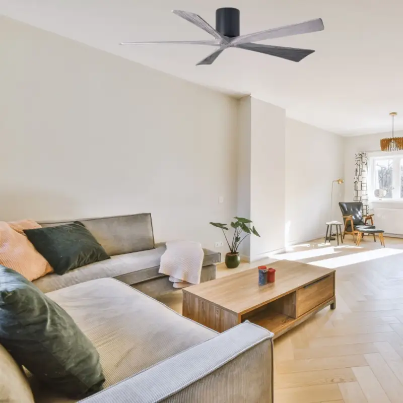 Ventilateur de Plafond Irene-5H 152cm Noir Bois vieilli Vente Directe