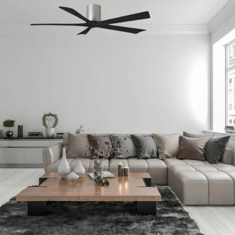 Authentique Ventilateur de Plafond Irene-5H 152cm Nickel Noir