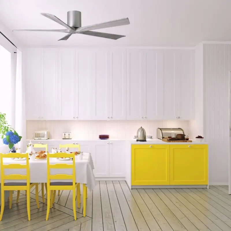 Ventilateur de Plafond Irene-5H 152cm Nickel Bois vieilli Promotion Saisonnière