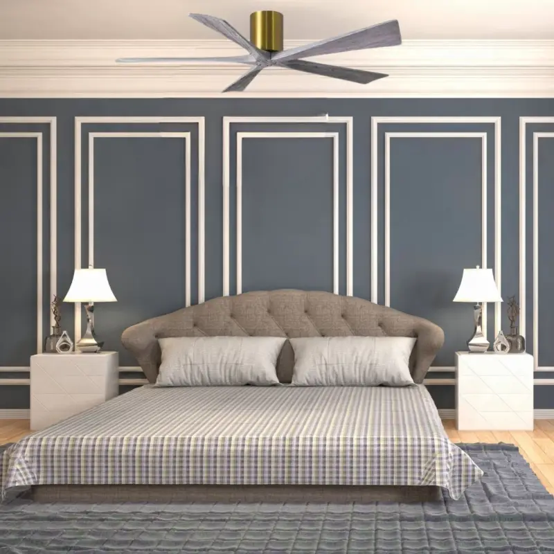 Meilleure Vente Ventilateur de Plafond Irene-5H 152cm Laiton Bois vieilli