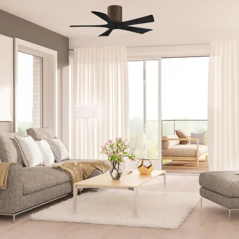 Ventilateur de Plafond Irene-5H 106cm Noyer Noir Produit De Marque