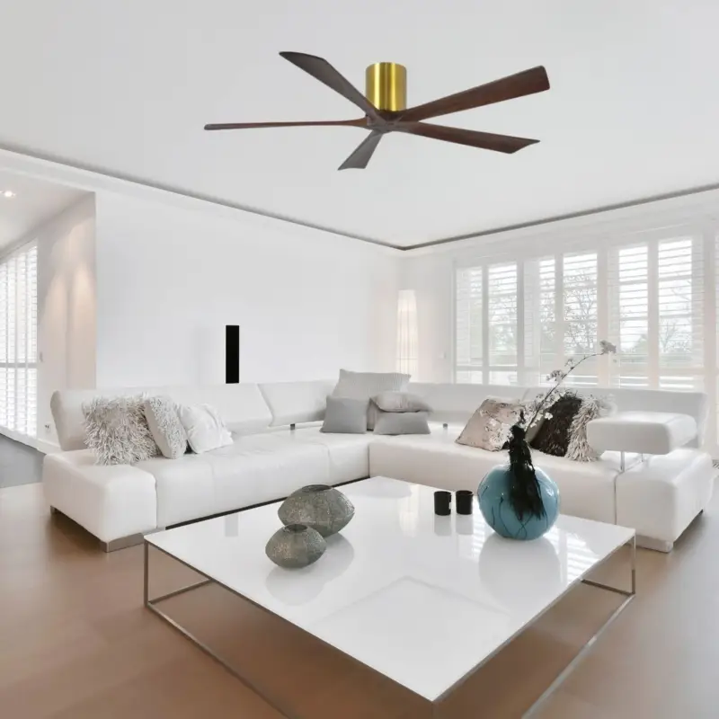 Ventilateur de plafond Irene-5H 106cm Laiton Noyer Jusqu'à Épuisement Des Stocks