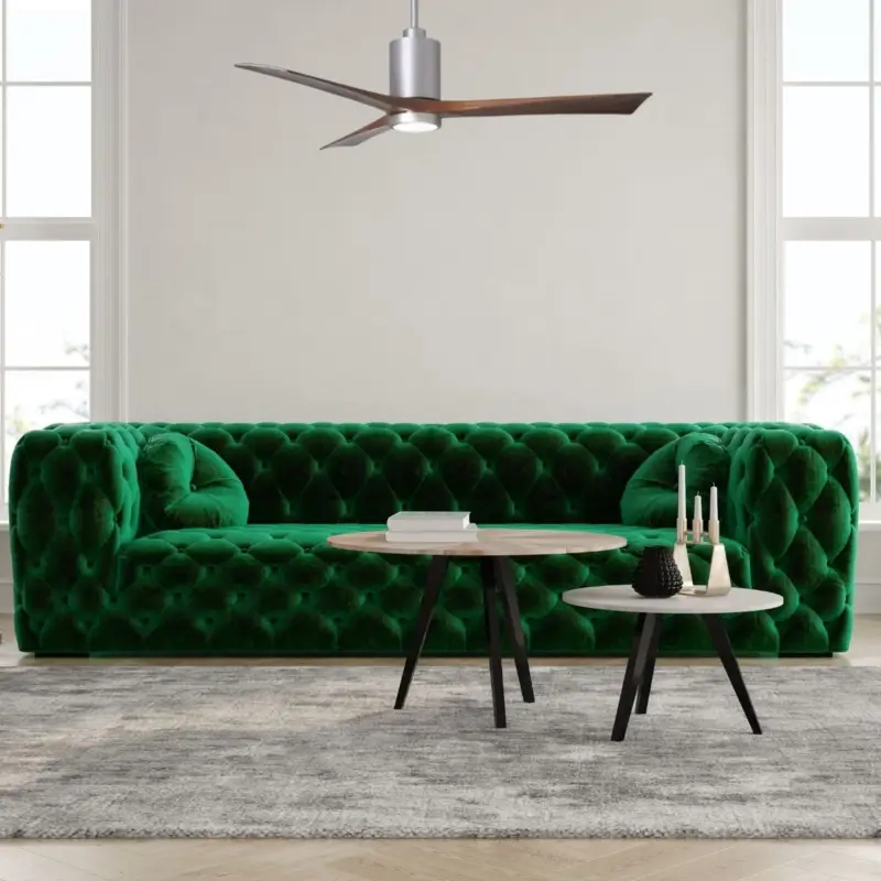 Meilleur Prix Ventilateur Plafond Silencieux Chromé Noyer 152cm Patricia