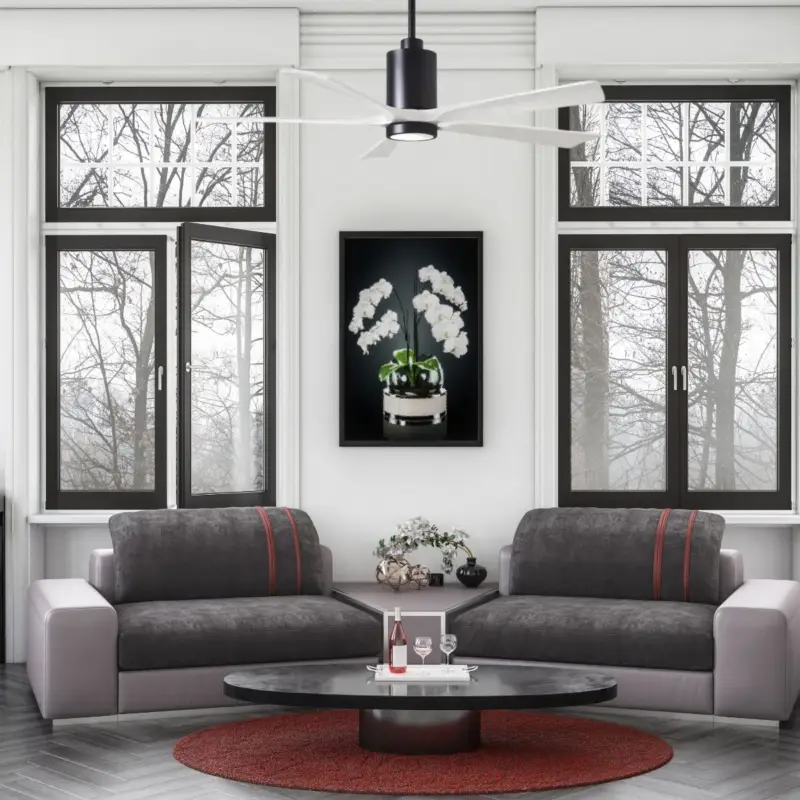 Ventilateur Plafond avec lampe Patricia 152cm Noir Blanc Achetez Aujourd'hui