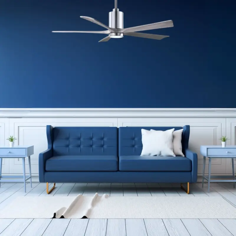Achetez Aujourd'hui Ventilateur de Plafond Patricia 152cm Chromé Poli Noyer