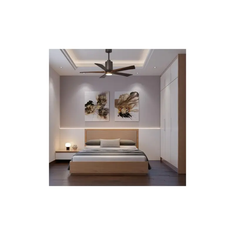 Ventilateur plafond avec lampe Patricia 152cm Bronze Noyer Meilleure Vente