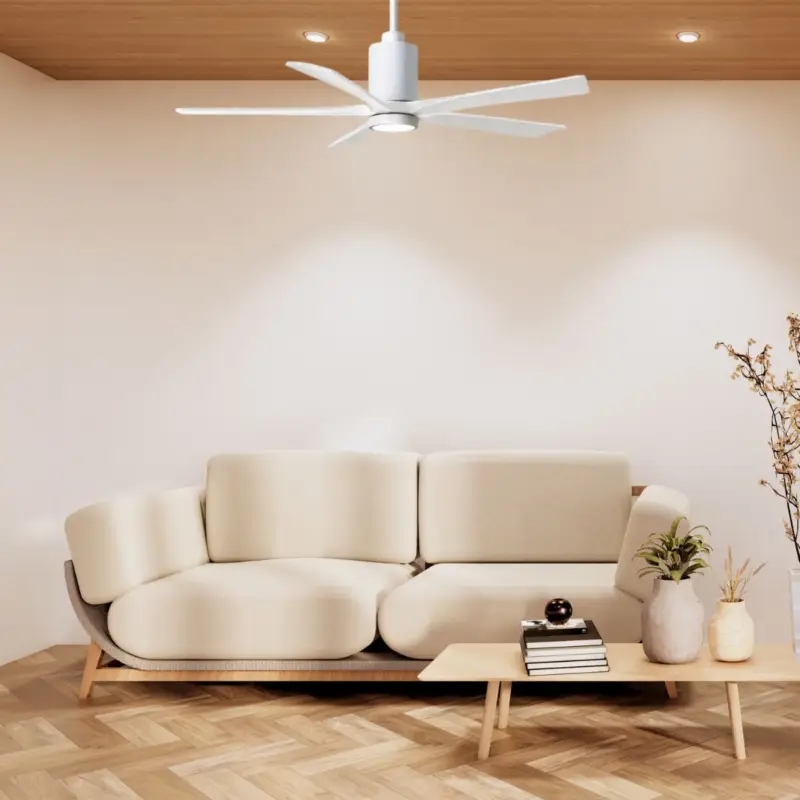 Meilleure Vente Ventilateur Plafond avec lampe Patricia 152cm Blanc