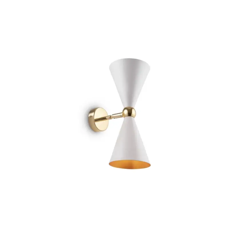 Applique Murale Vesper Blanc Or Blanc 2xE14 40W Certifié