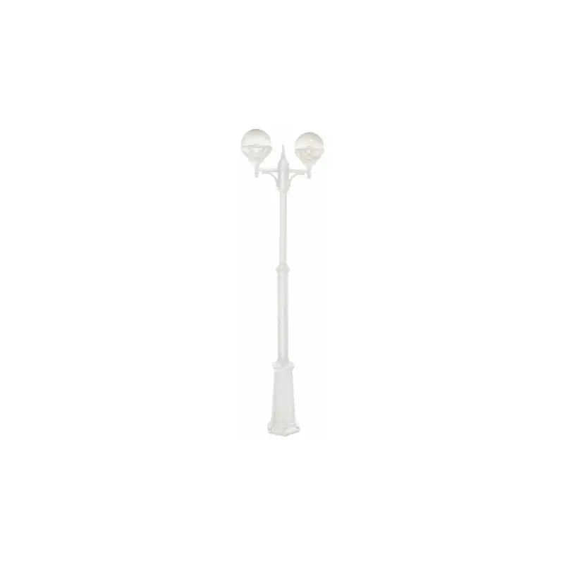 Lampadaire exterieur BLANC BOLOGNA 2x46W Max 254cm Promotion Saisonnière