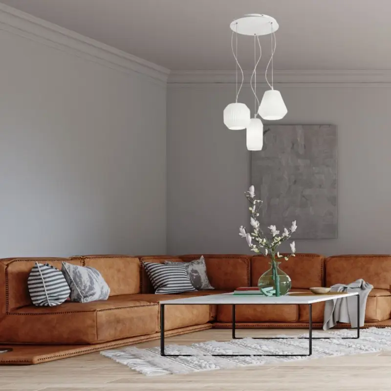 Suspension ORIGAMI Blanc E27 3x60W Offre Du Jour