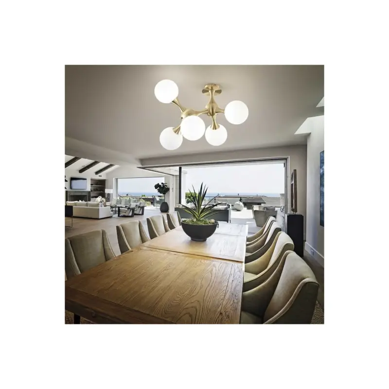 Meilleure Vente Plafonnier NODI Laiton satiné 5xE14 40W