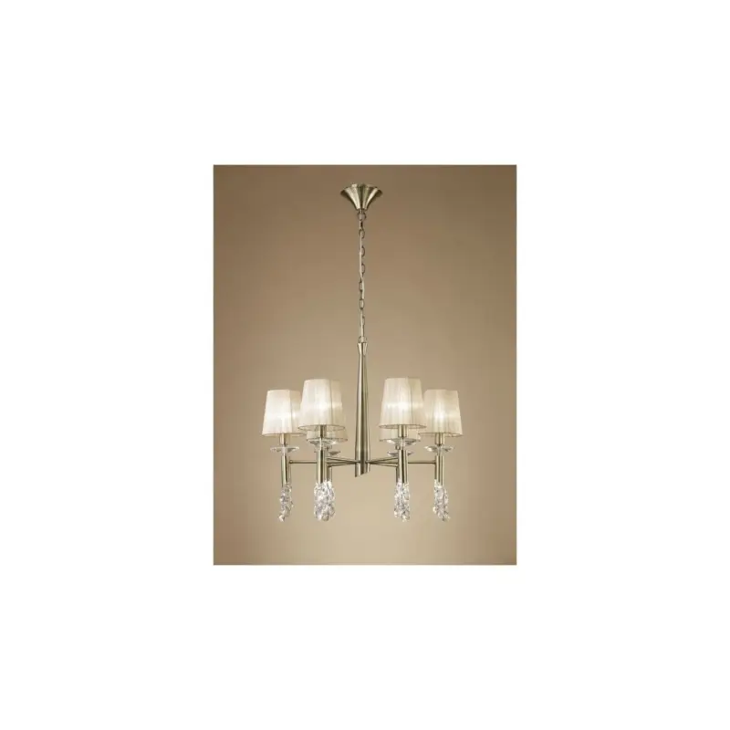 Certifié Suspension TIFFANY Laiton antiqueE14 6x20W 60-160cm