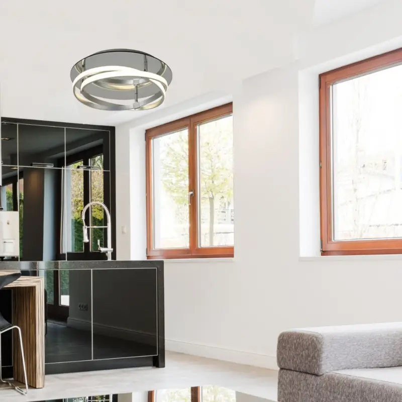 Retour Gratuit Plafonnier INFINITY Argenté Chromé LED 1x30W