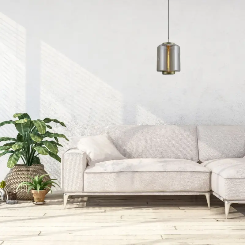 Promotion Saisonnière Suspension JARRAS Or E27 1x40W Verre marron 205.5cm