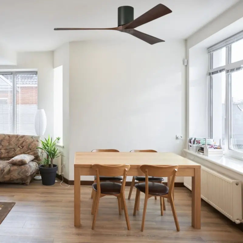 Meilleur Prix Ventilateur de Plafond Irene-3H 152cm Noir Noyer