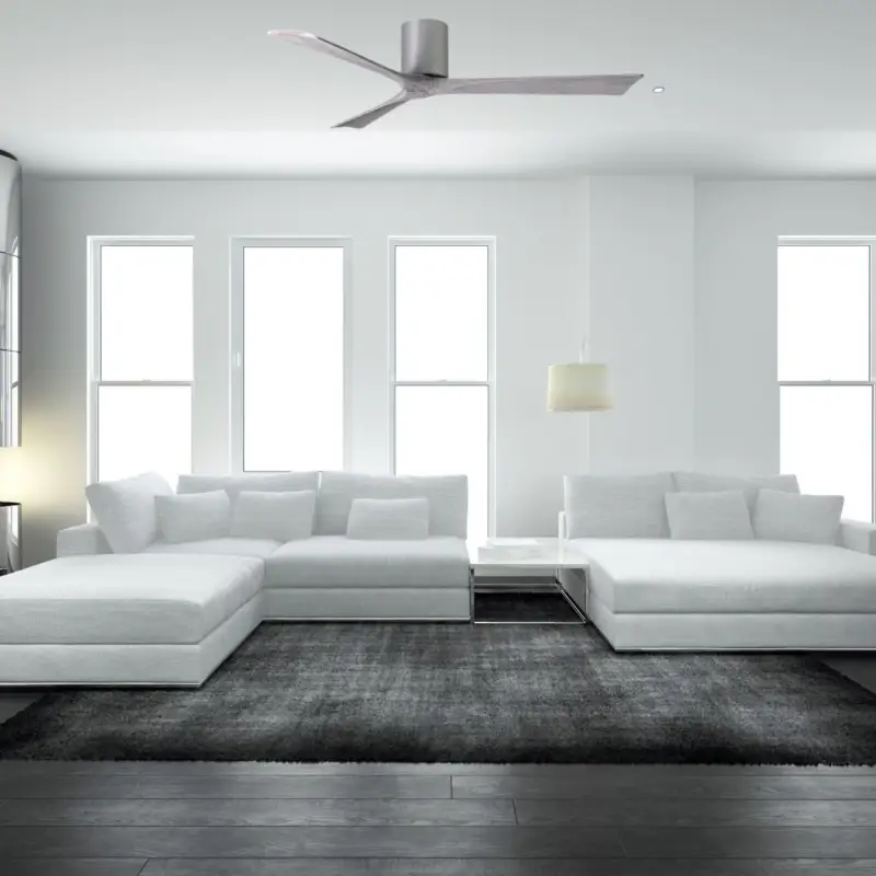 Populaire Ventilateur de Plafond Irene-3H 152cm Nickel Bois vieilli