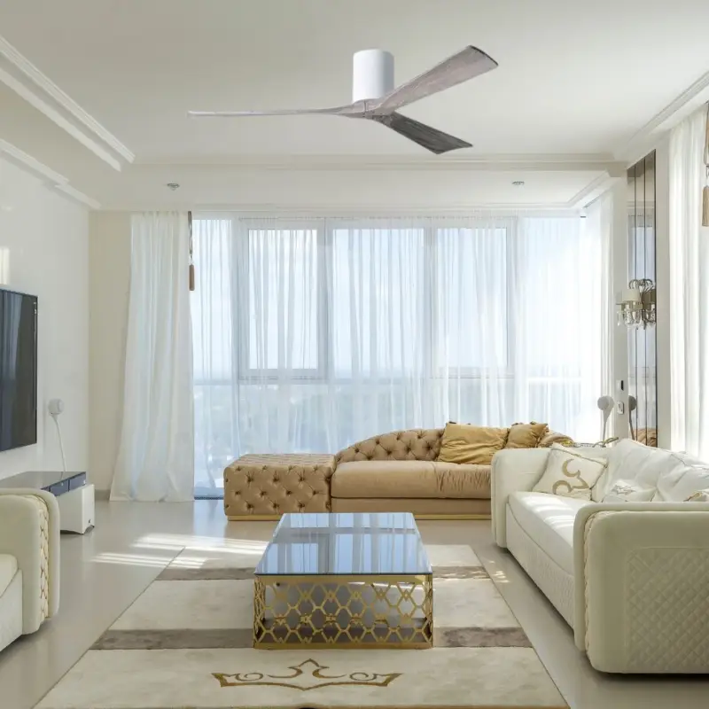 Ventilateur Plafond Irene-3H 152cm Blanc Bois vieilli Solde