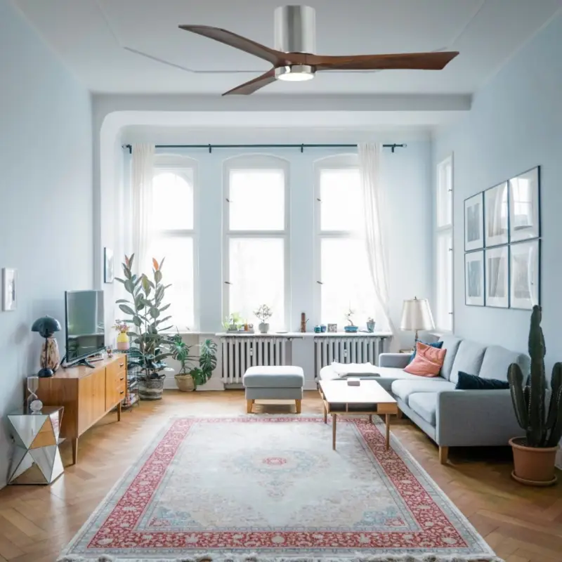 Acheter En Ligne Ventilateur de plafond Irene-3H 152cm Chromé Poli Noyer