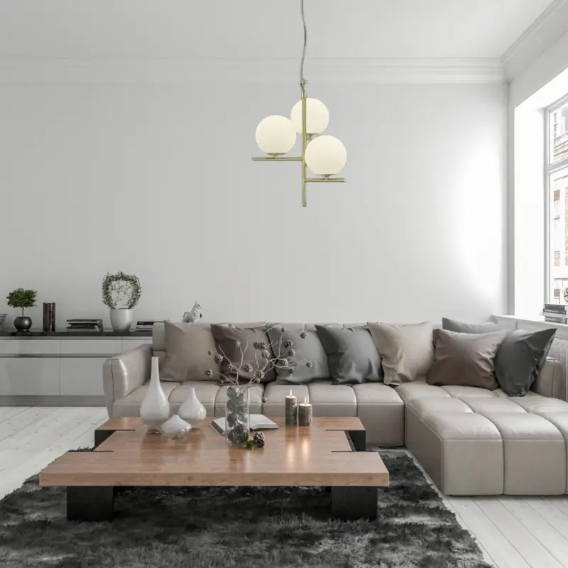 Soldes Suspension Pure Laiton Mat 3x28W E14