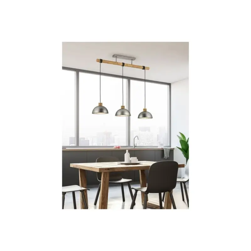 Solde Suspension Billard Delhi Nickel 3x42W E27