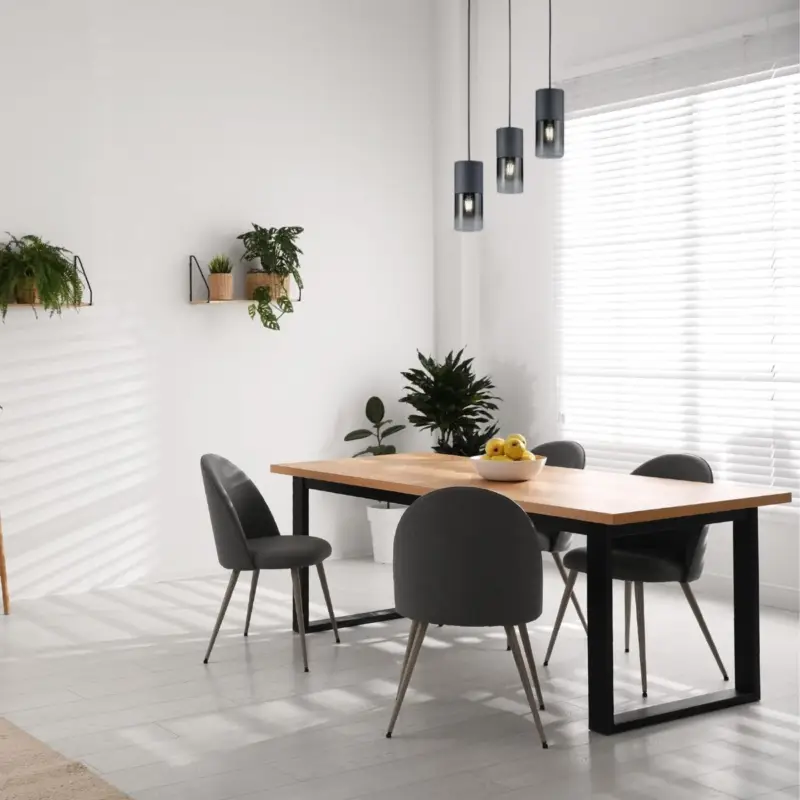 Réduction Suspension Robin Noir Mat 3x28W E27