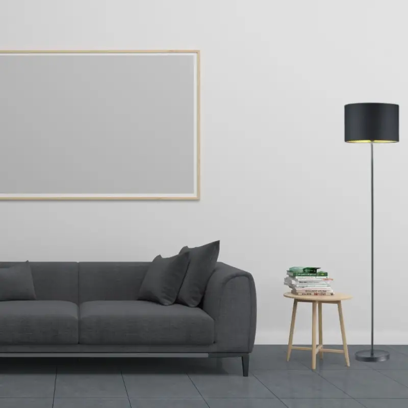 Seulement Aujourd'hui Lampadaire Hostel Noir Mat 1x60W E27 D35
