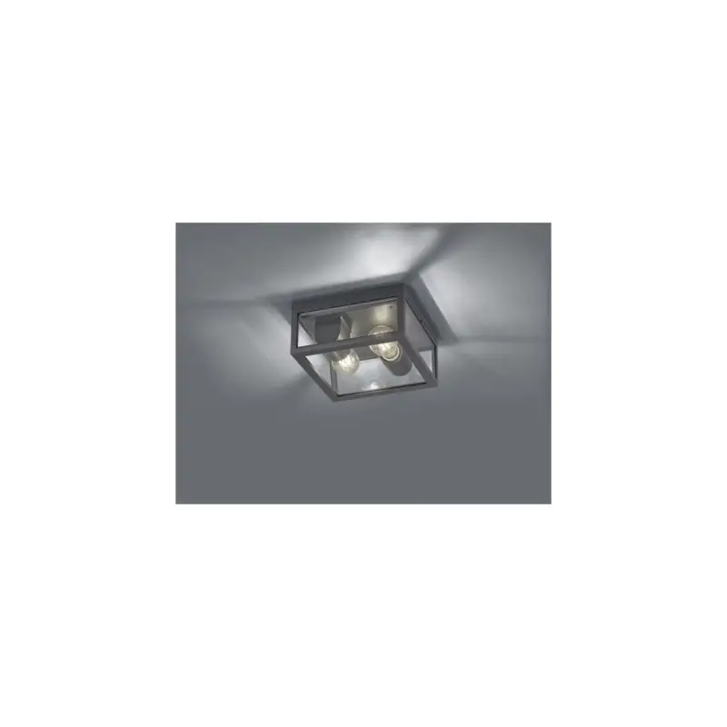 Authentique Plafonnier Garonne Anthracite 2x10W E27