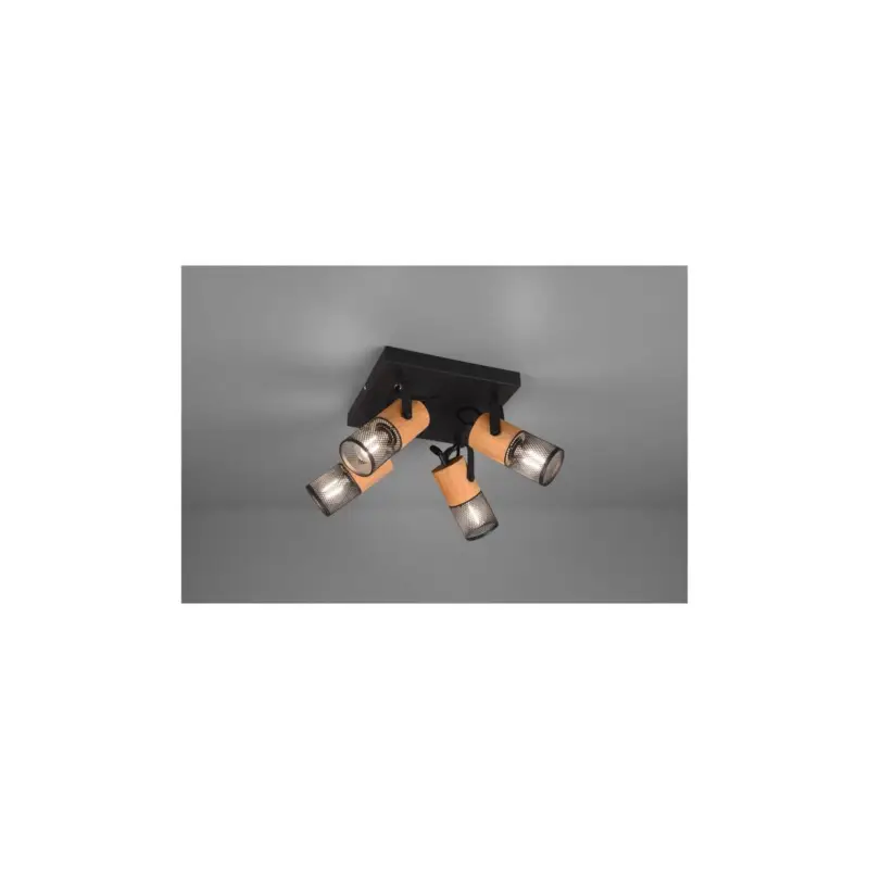 Commander Maintenant Plafonnier Tosh Noir Mat 4x40W E14